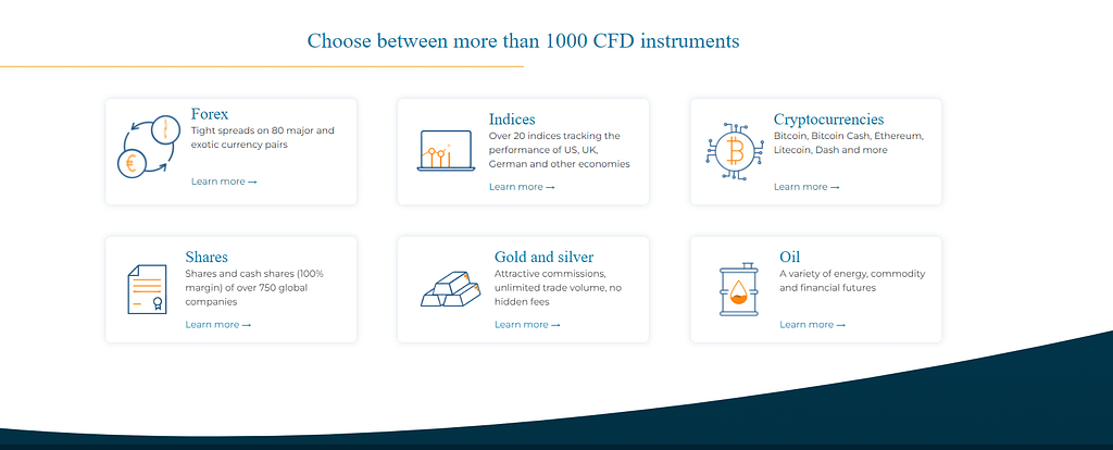 Choose between more than 1000 CFD instruments
