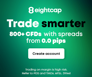 Eightcap trade Smarter 800+ CFDs with spreads from 0.0 pips Create Account 