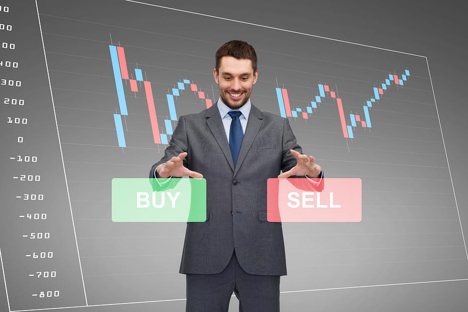 businessman or stock broker over forex chart