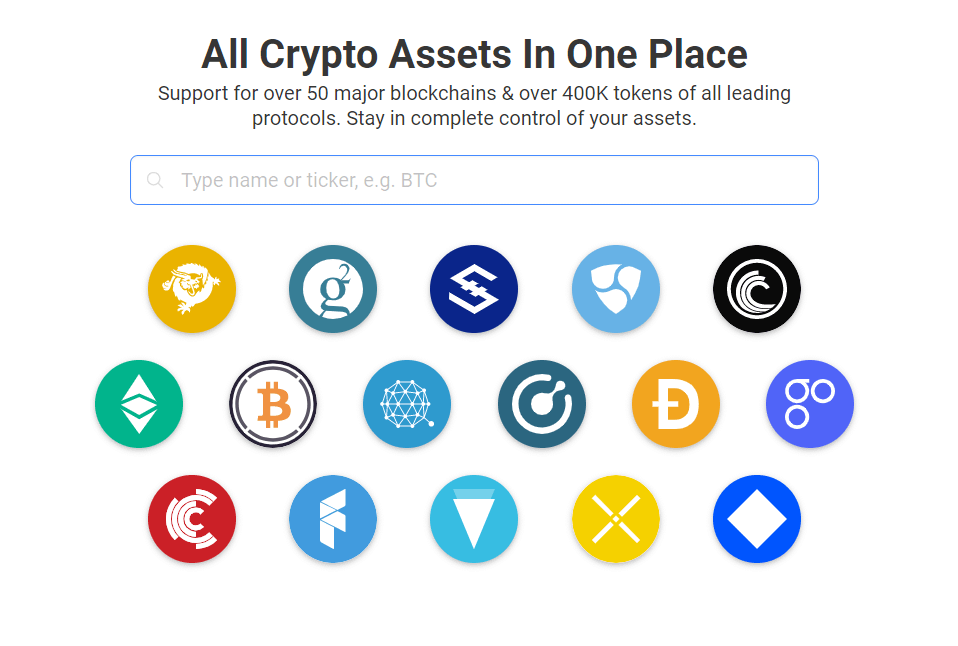 All crypto assets in one place 