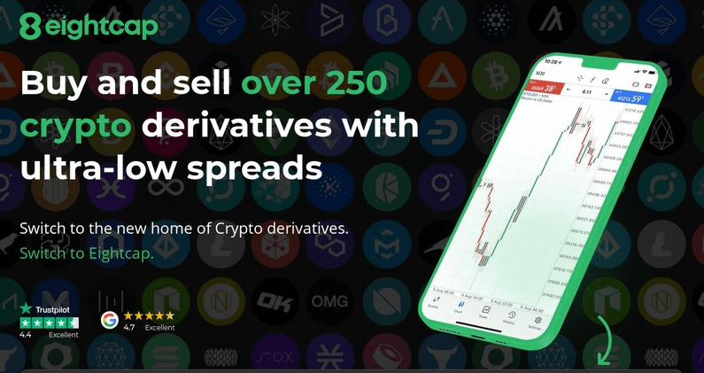 Buy and sell over 250 crypto derivatives with ultra-low spreads