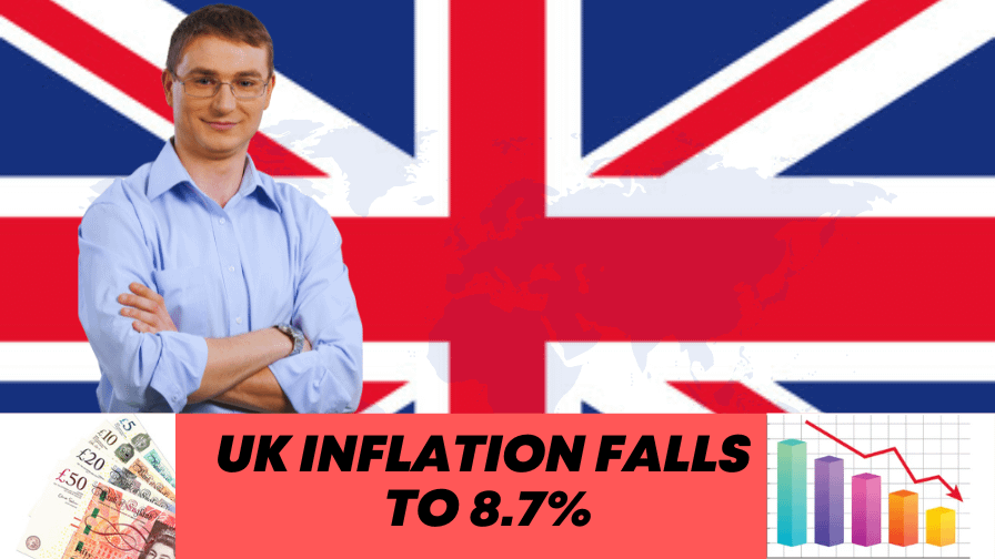 UK Inflation Falls to 8.7% left side